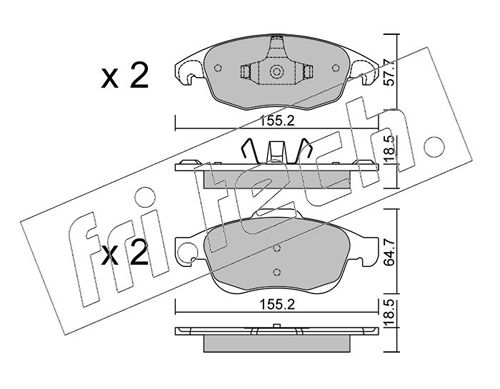 Brake Pad Set, disc brake fri.tech. 816.0