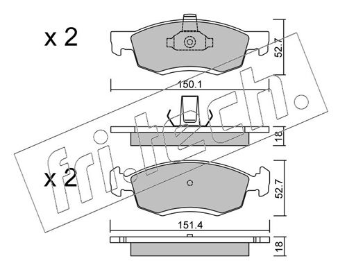 Brake Pad Set, disc brake fri.tech. 818.0