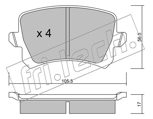 Brake Pad Set, disc brake fri.tech. 822.0