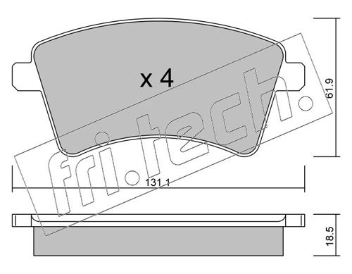 Brake Pad Set, disc brake fri.tech. 828.0