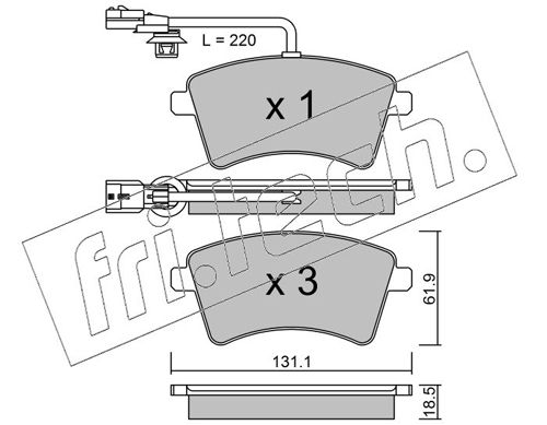 Brake Pad Set, disc brake fri.tech. 828.1