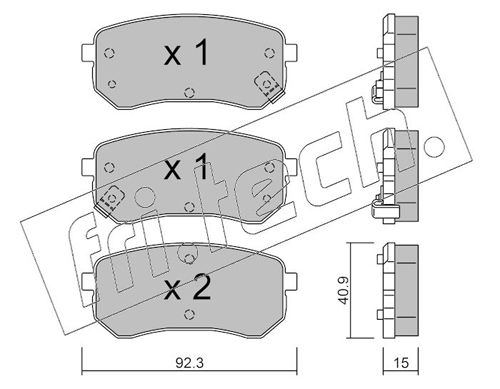 Brake Pad Set, disc brake fri.tech. 831.0