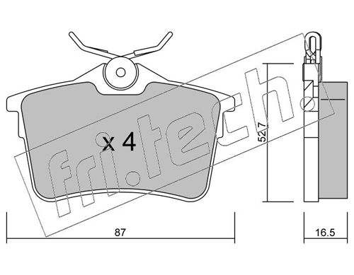 Brake Pad Set, disc brake fri.tech. 832.0