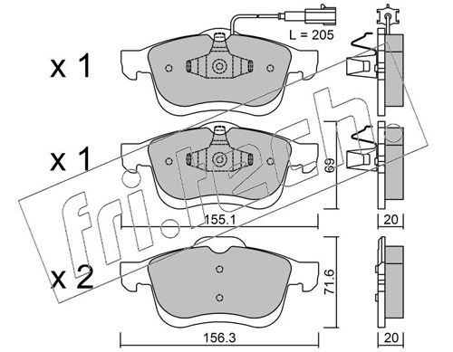 Brake Pad Set, disc brake fri.tech. 840.0