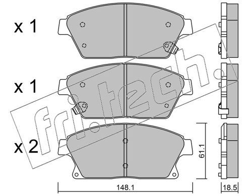 Brake Pad Set, disc brake fri.tech. 856.0