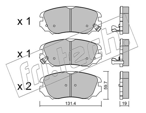 Brake Pad Set, disc brake fri.tech. 858.0