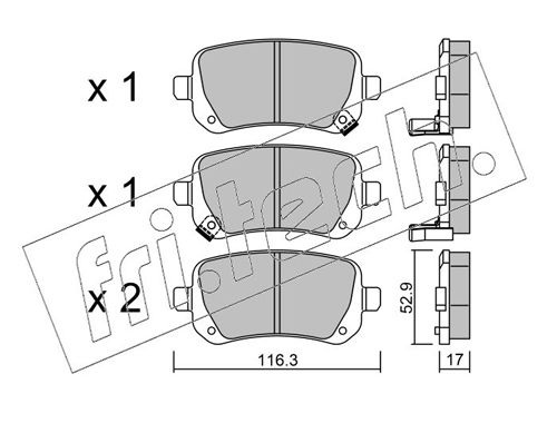 Brake Pad Set, disc brake fri.tech. 881.0