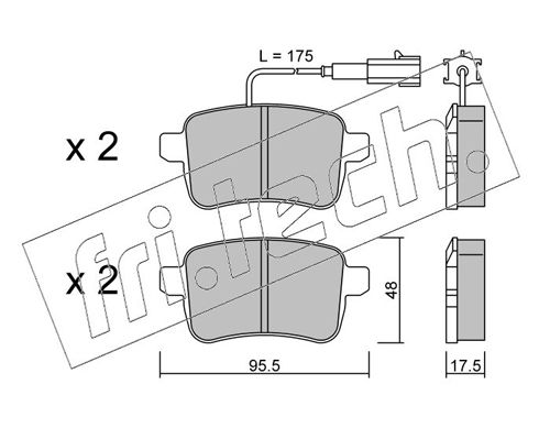 Brake Pad Set, disc brake fri.tech. 912.0