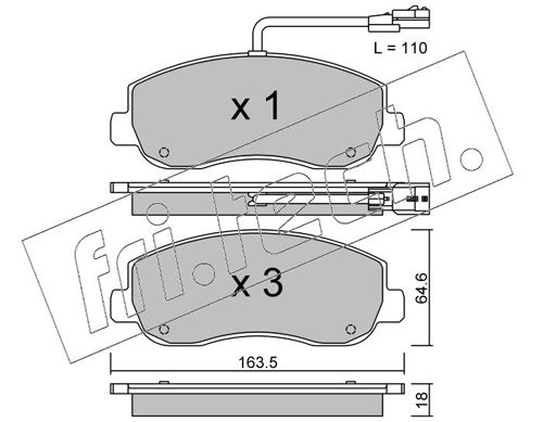 Brake Pad Set, disc brake fri.tech. 915.0