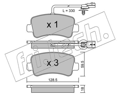 Brake Pad Set, disc brake fri.tech. 916.0