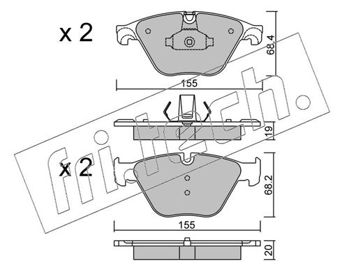 Brake Pad Set, disc brake fri.tech. 936.0