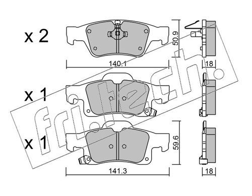 Brake Pad Set, disc brake fri.tech. 943.0