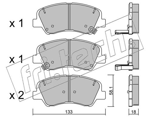 Brake Pad Set, disc brake fri.tech. 959.0