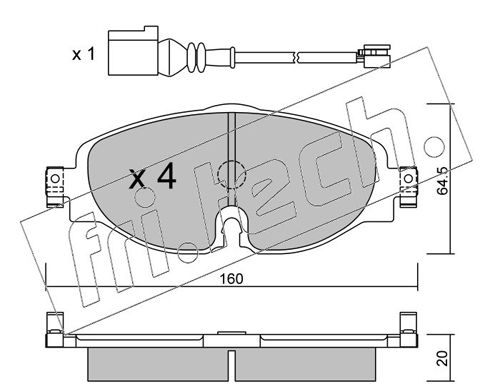 Brake Pad Set, disc brake fri.tech. 966.0W