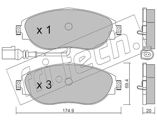 Brake Pad Set, disc brake fri.tech. 968.0