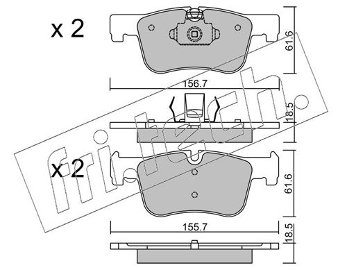 Brake Pad Set, disc brake fri.tech. 976.0