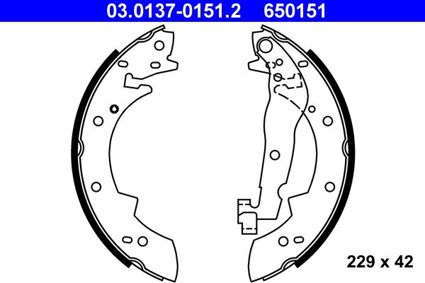 Brake Shoe Set ATE 03.0137-0151.2