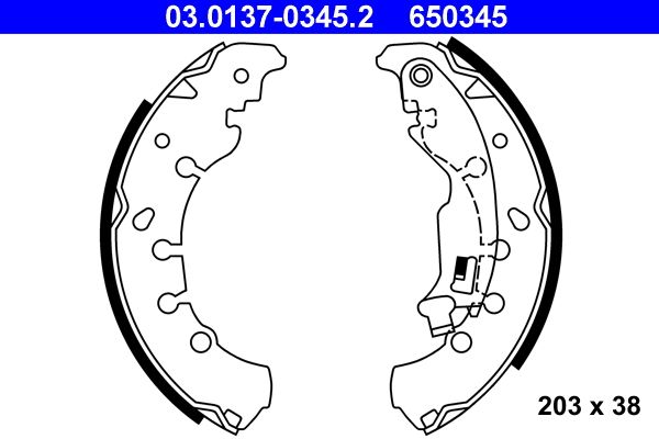 Brake Shoe Set ATE 03.0137-0345.2