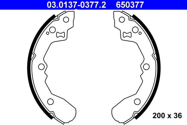 Brake Shoe Set ATE 03.0137-0377.2