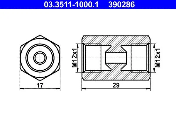 Adapteris, stabdžių žarnelė ATE 03.3511-1000.1
