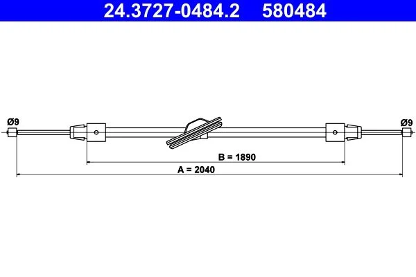 Trosas, stovėjimo stabdys ATE 24.3727-0484.2