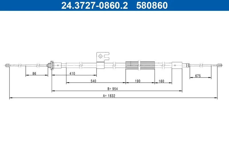 Trosas, stovėjimo stabdys ATE 24.3727-0860.2