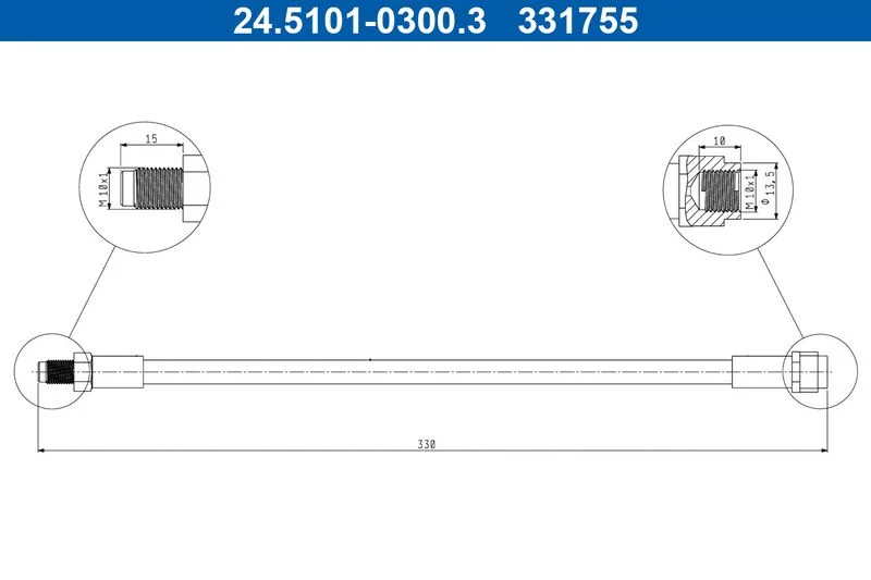 Stabdžių žarnelė ate 24.5101-0300.3