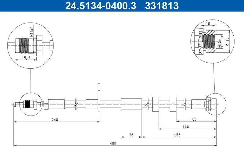 Stabdžių žarnelė ate 24-5134-0400-3