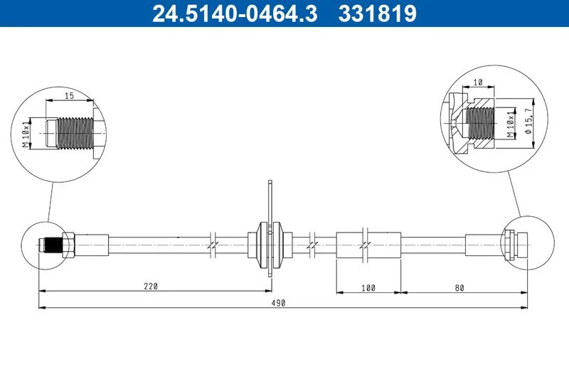 Stabdžių žarnelė ate 24.5140-0464.3