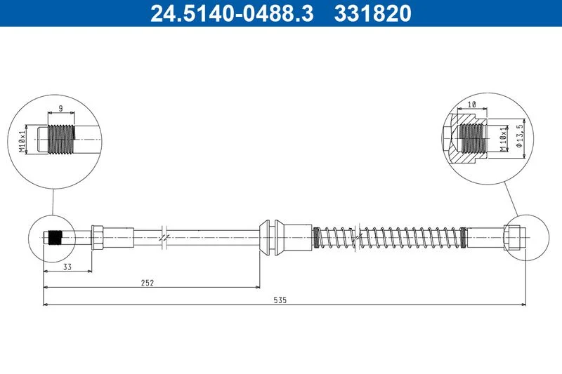 Stabdžių žarnelė ate 24.5140-0488.3