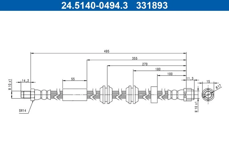Stabdžių žarnelė  24.5140-0494.3
