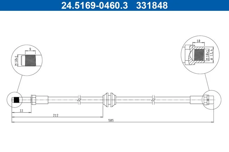 Stabdžių žarnelė ate 24.5169-0460.3