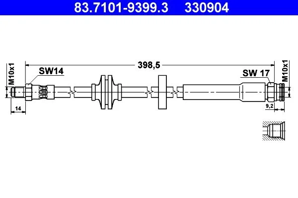 Stabdžių žarnelė  83.7101-9399.3