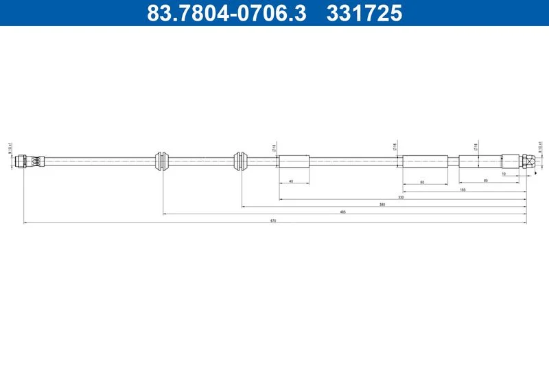 Stabdžių žarnelė ate 83.7804-0706.3