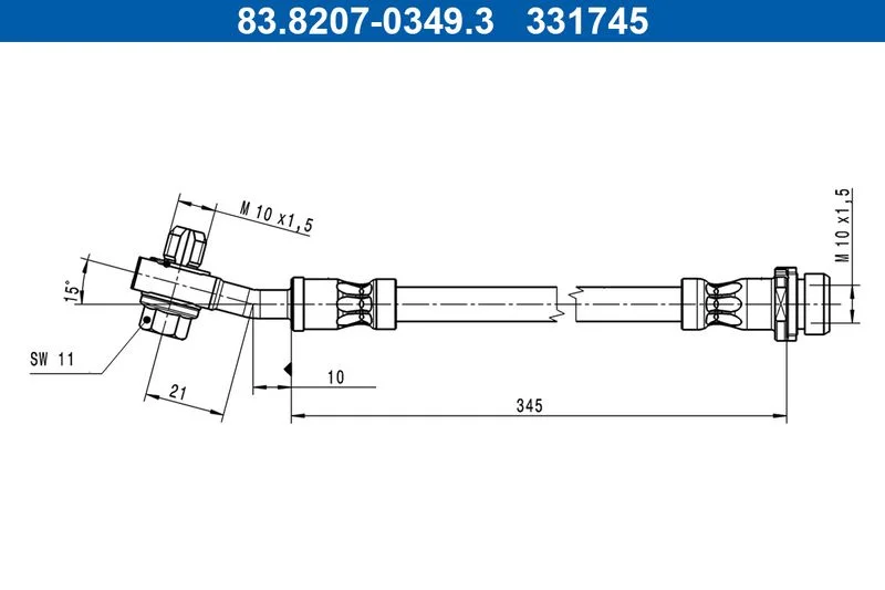 Stabdžių žarnelė ate 83.8207-0349.3