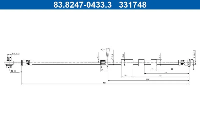 Stabdžių žarnelė ate 83.8247-0433.3