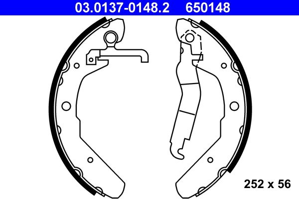 Brake Shoe Set ATE 03.0137-0148.2