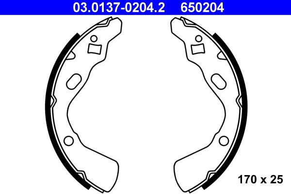 Brake Shoe Set ATE 03.0137-0204.2