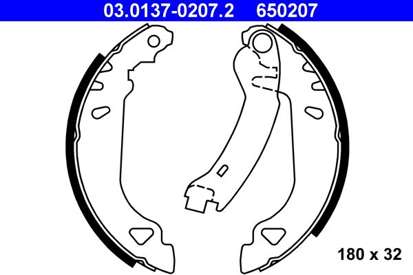 Brake Shoe Set ATE 03.0137-0207.2