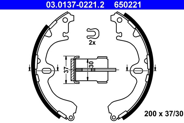 Brake Shoe Set ATE 03.0137-0221.2