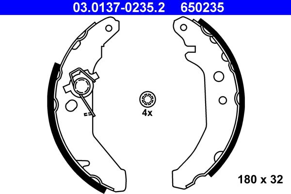 Brake Shoe Set ATE 03.0137-0235.2