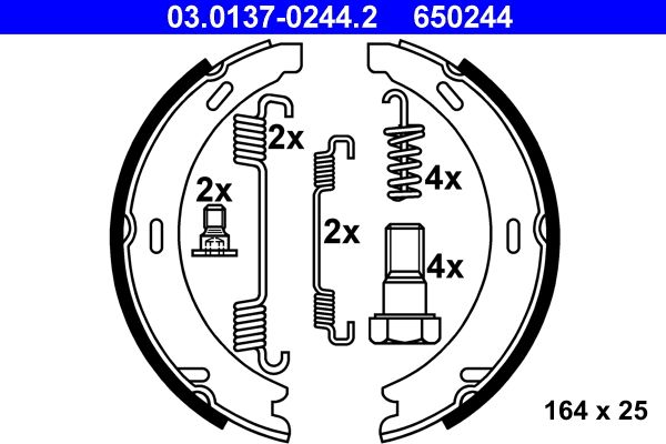 Brake Shoe Set, parking brake ATE 03.0137-0244.2