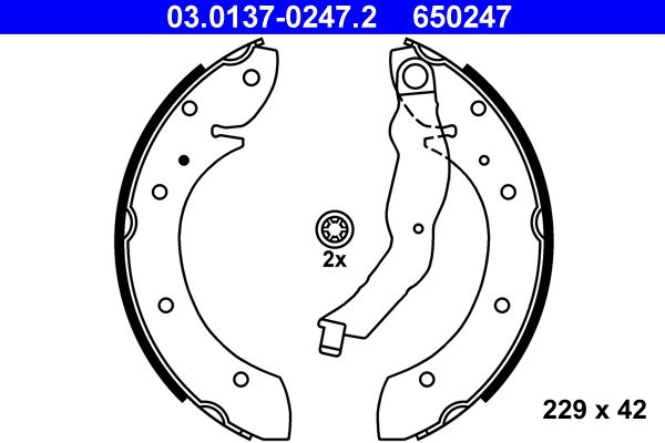 Brake Shoe Set ATE 03.0137-0247.2