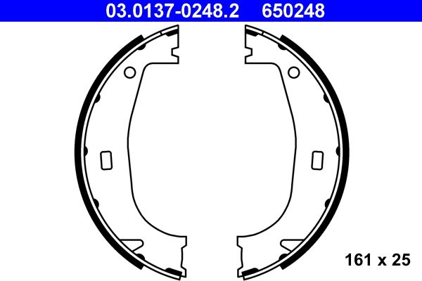 Brake Shoe Set, parking brake ATE 03.0137-0248.2