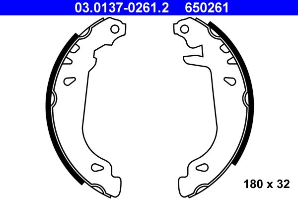 Brake Shoe Set ATE 03.0137-0261.2