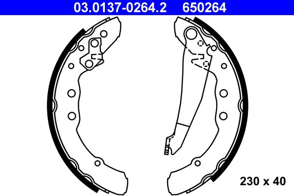 Brake Shoe Set ATE 03.0137-0264.2