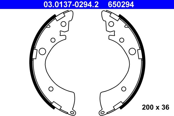 Brake Shoe Set ATE 03.0137-0294.2