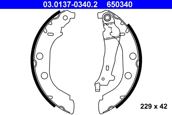 Brake Shoe Set ATE 03.0137-0340.2