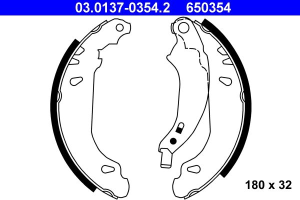 Brake Shoe Set ATE 03.0137-0354.2