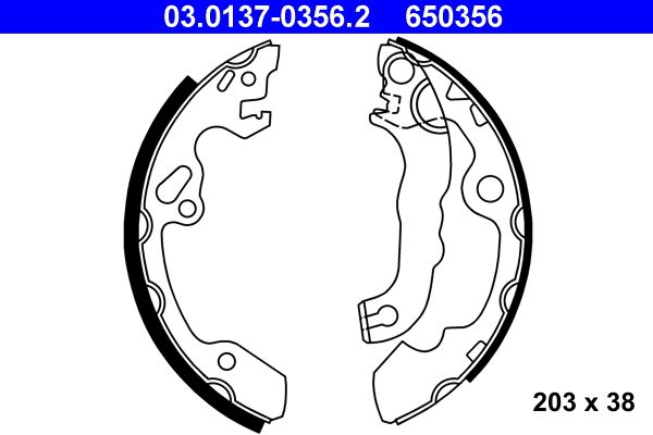 Комплект гальмівних колодок ATE 03.0137-0356.2